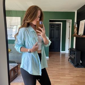 Tommy Hilfiger Mint Long Sleeve Button Up Shirt M classic fit